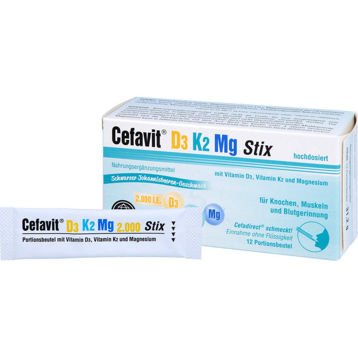 Cefavit D3 K2 Mg 2,000 I.E. Stix, 12 St GRA