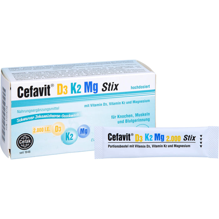 Cefavit D3 K2 Mg 2,000 I.E. Stix, 12 St GRA