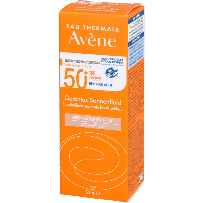 Avène Getöntes Sonnenfluid SPF 50+ für empfindliche normale bis Mischhaut, 50 ml Cream