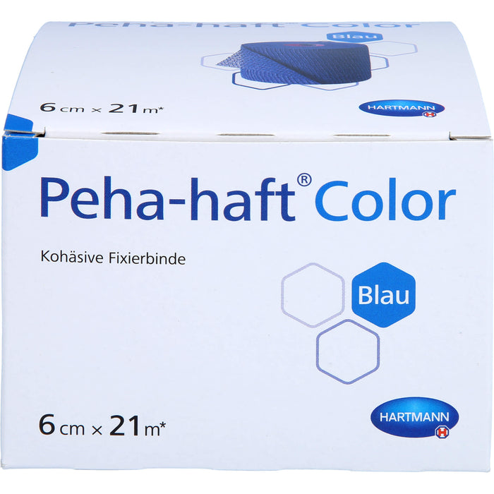 Peha-haft Color Fixierbinde latexfrei 6 cm x 21 m blau, 1 St. Binde