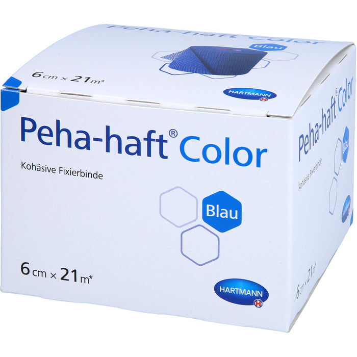 Peha-haft Color Fixierbinde latexfrei 6 cm x 21 m blau, 1 pc Bandage