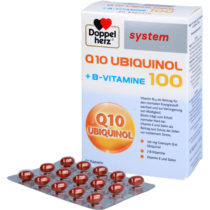 Doppelherz Q10 Ubiquinol + B-Vitamine 100 system Kapseln, 60 St. Kapseln