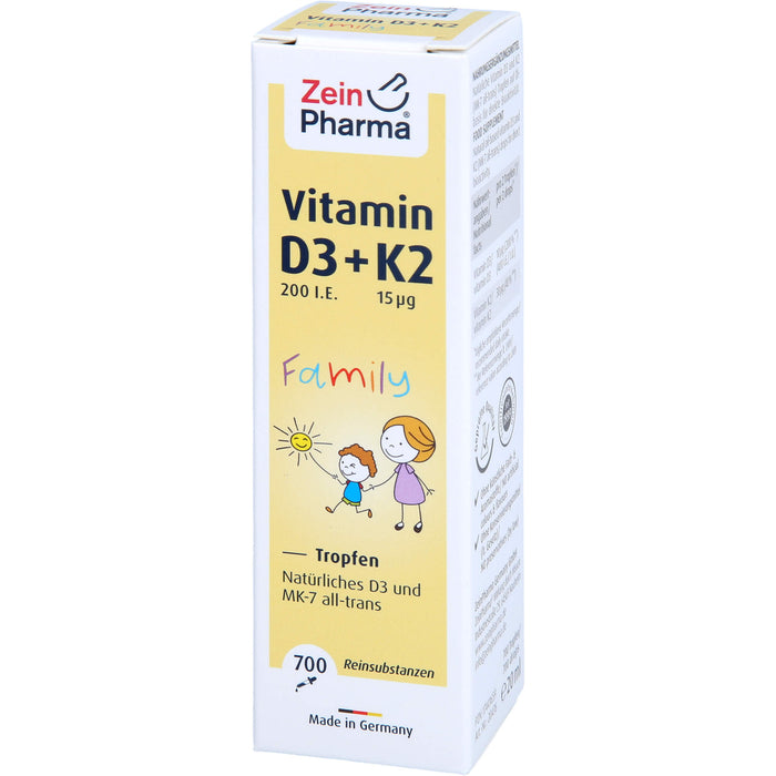 ZeinPharma Vitamin D3 + K2 MK-7 all trans Family Lösung, 20 ml Lösung