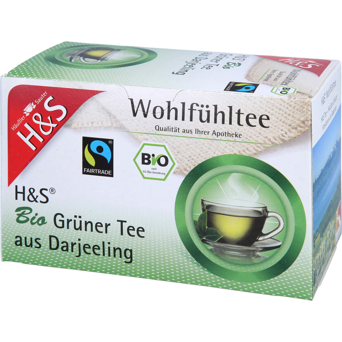 H&S Wohlfühltee Bio Grüner Tee aus Darjeeling, 20 pcs. Filter bag