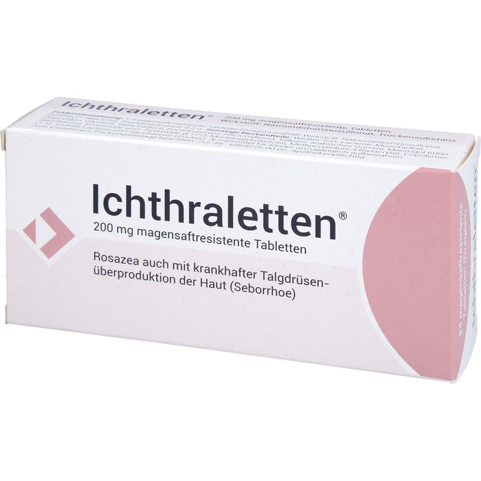 Ichthraletten 200 mg Tabletten bei Rosacea auch mit krankhafter Talgdrüsenüberproduktion der Haut, 84 St. Tabletten