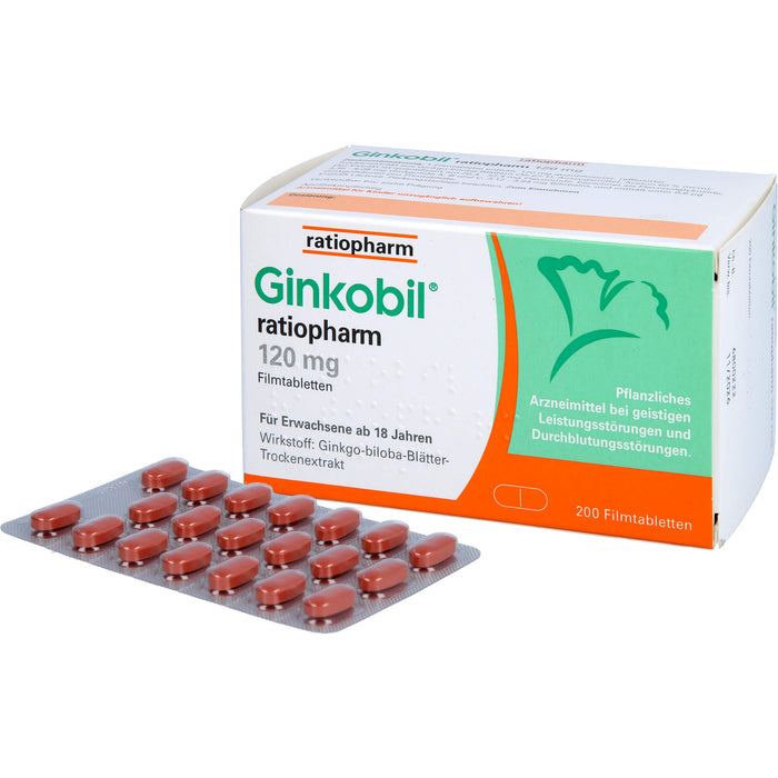 Ginkobil ratiopharm 120 mg Filmtabletten, 200 St FTA