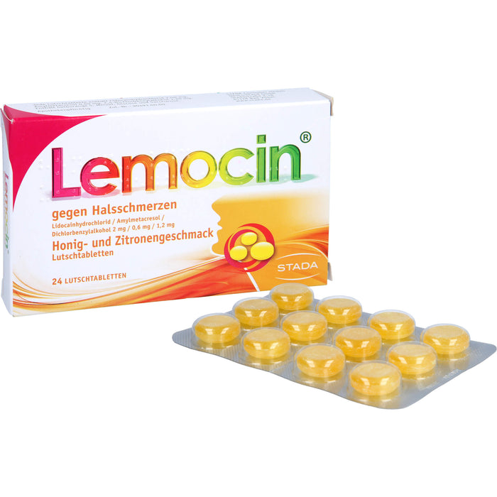 Lemocin gegen Halsschmerzen Honig-Zitrone Lutschtabletten, 24 pcs. Tablets