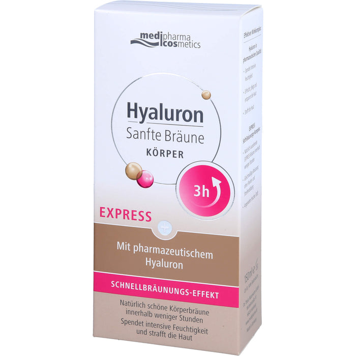 medipharma cosmetics Hyaluron Sanfte Bräune Express Körper mit Schnellbräunungs-Effekt, 150 ml Cream