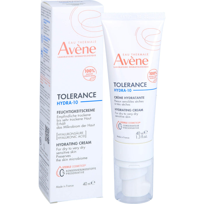 Avène Tolerance Hydra-10 Feuchtigkeitscreme für empfindliche, trockene bis sehr trockene Haut, 40 ml Creme