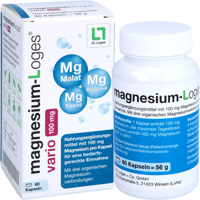 Magnesium-Loges vario 100 mg Kapseln, 60 St. Kapseln