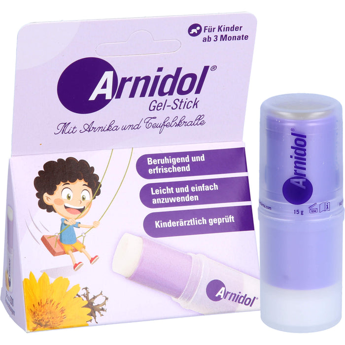 Arnidol Gel-Stick zur Schmerzlinderung von blauen Flecken, 15 g Plume