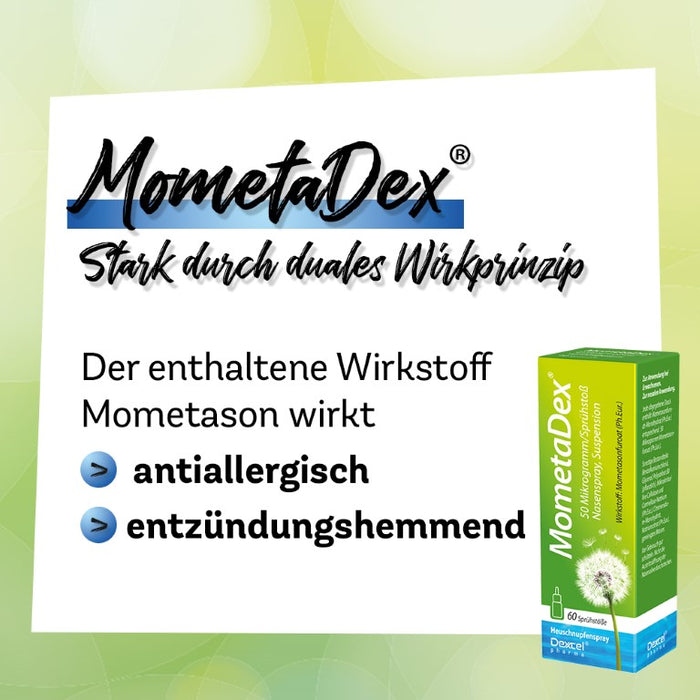 MometaDex 50 μg/Sprühstoß Nasenspray Suspension bei Heuschnupfen, 18 ml Spray