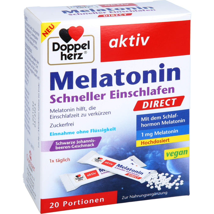 Doppelherz Melatonin Direct Schneller Einschlafen, 20 St PEL