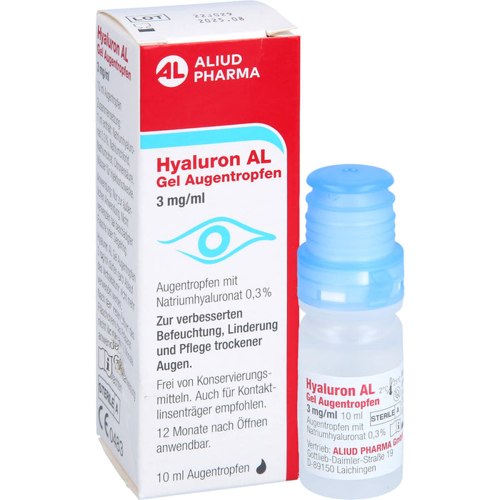 Hyaluron AL Gel Augentropfen 3 mg/ml zur intensiven Befeuchtung trockener Augen, 10 ml Solution