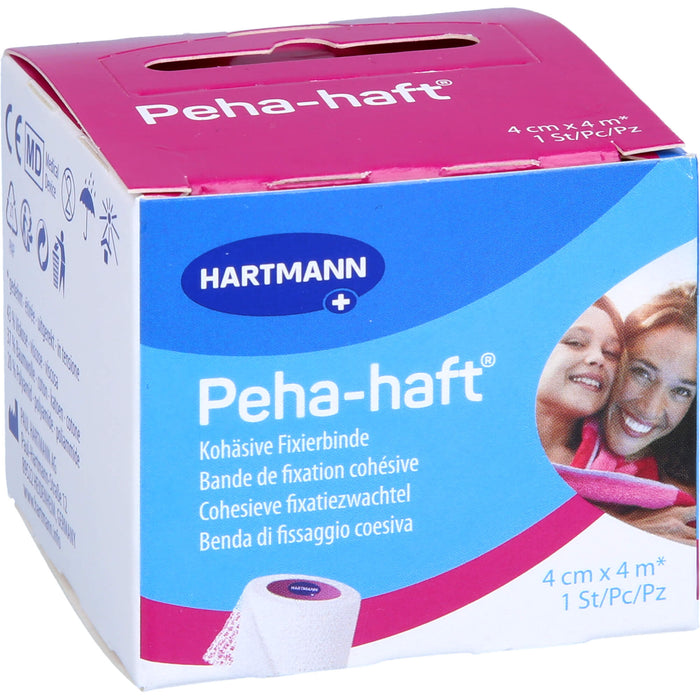 HARTMANN Peha-haft kohäsive Fixierbinde 4 cm x 4 m zur Fixierung von Salbenverbänden, 1 pc Bandage