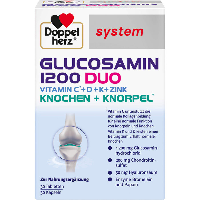 Doppelherz Glucosamin 1200 Duo für Knochen und Knorpel Tabletten und Kapseln, 60 pcs. Tablets and capsules