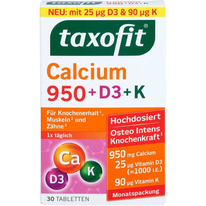 taxofit Calcium 950 + D3 + K, 30 St TAB