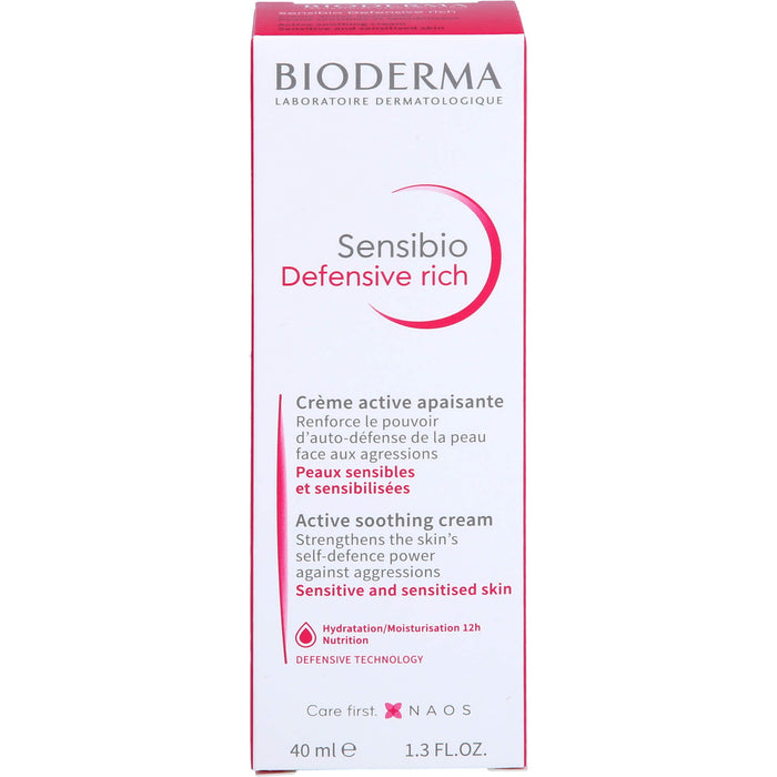 BIODERMA Sensibio Defensive rich Creme stärkt die Haut gegen Umwelteinflüsse, 40 ml Cream