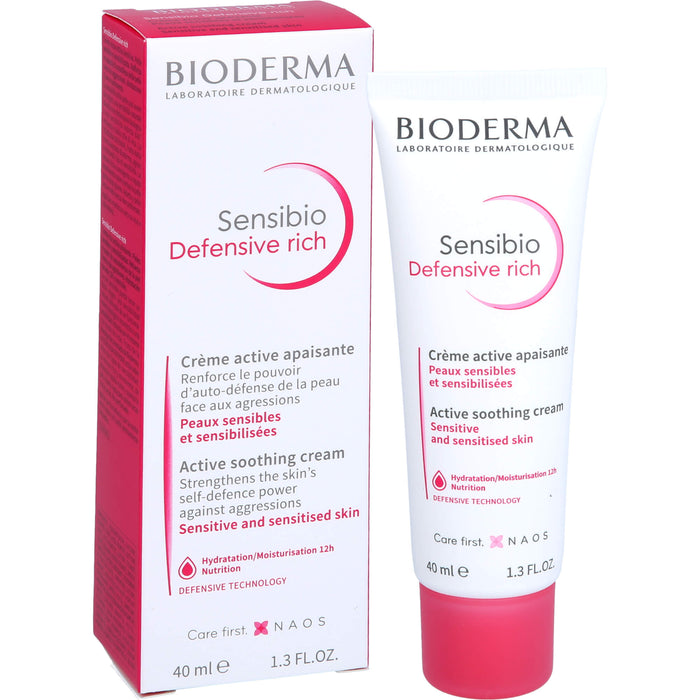 BIODERMA Sensibio Defensive rich Creme stärkt die Haut gegen Umwelteinflüsse, 40 ml Cream