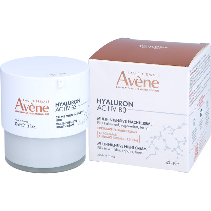 Avène Hyaluron Activ B3 Multi-intensive Nachtcreme - Anti-Aging Pflege gegen Falten mit Niacinamid, 40 ml Creme