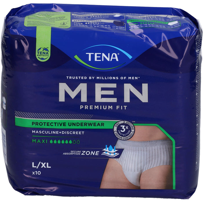 TENA Men Premium Fit Inkontinenz Pants Maxi L/XL, 10 St