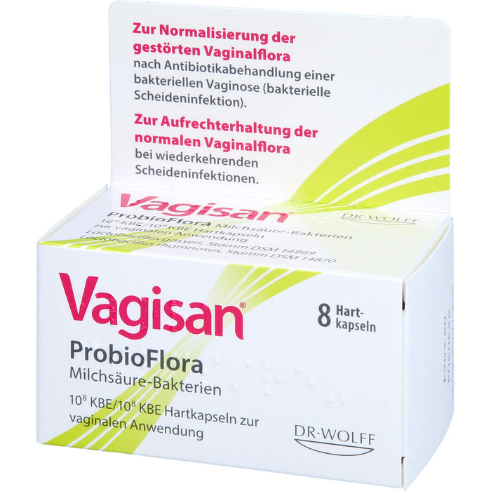 Vagisan ProbioFlora Milchsäure-Bakterien Hartkapseln ur Normalisierung der gestörten Scheidenflora nach Antibiotikabehandlung einer bakteriellen Vaginose, 8 St. Kapseln