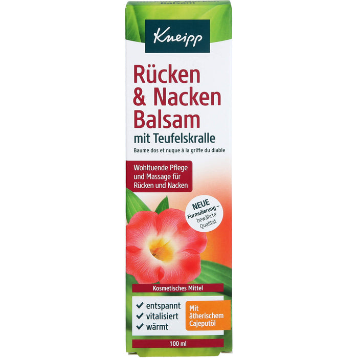 Kneipp Rücken & Nacken Balsam mit Teufelskralle wohltuende Pflege und Massage für Rücken und Nacken, 100 ml Crème