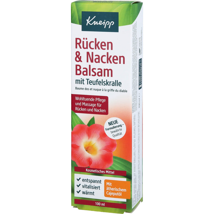 Kneipp Rücken & Nacken Balsam mit Teufelskralle wohltuende Pflege und Massage für Rücken und Nacken, 100 ml Crème