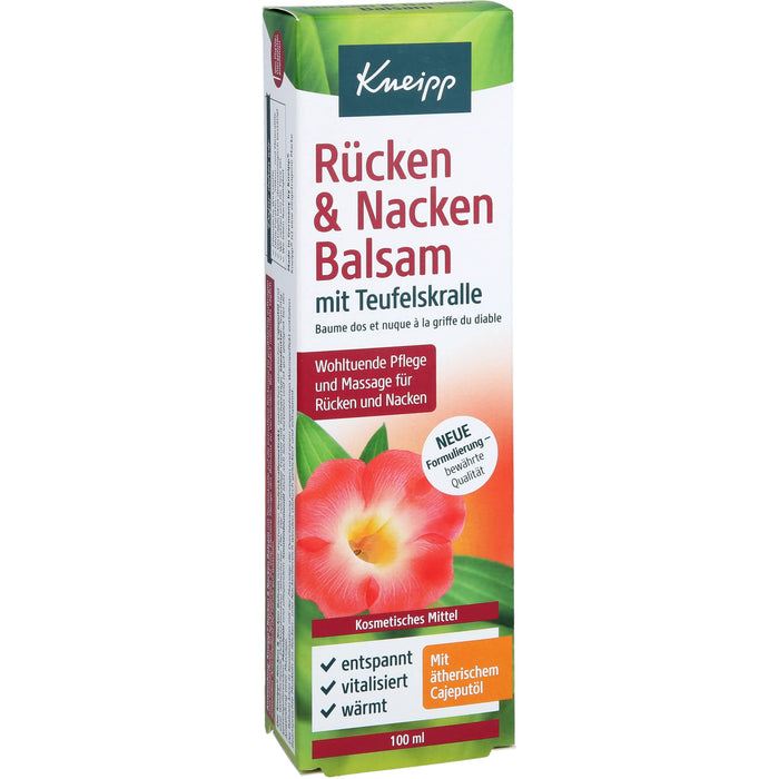 Kneipp Rücken & Nacken Balsam mit Teufelskralle wohltuende Pflege und Massage für Rücken und Nacken, 100 ml Cream