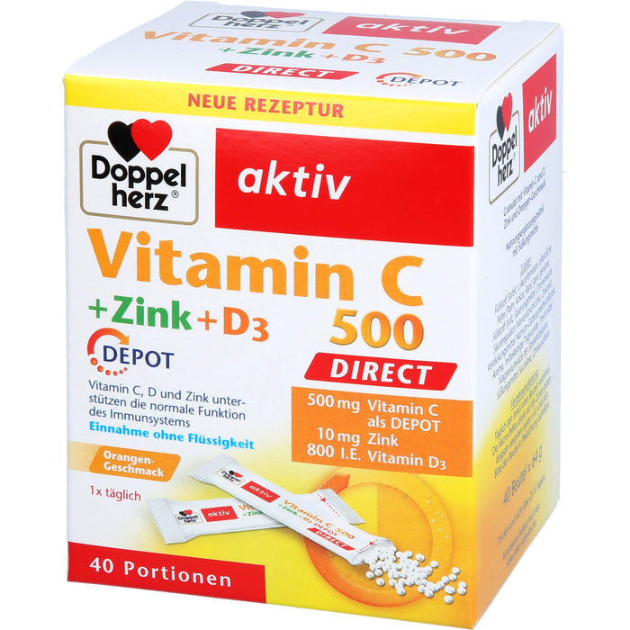 Doppelherz Vitamin C 500+Zink+D3 Depot Direct, 40 St PEL