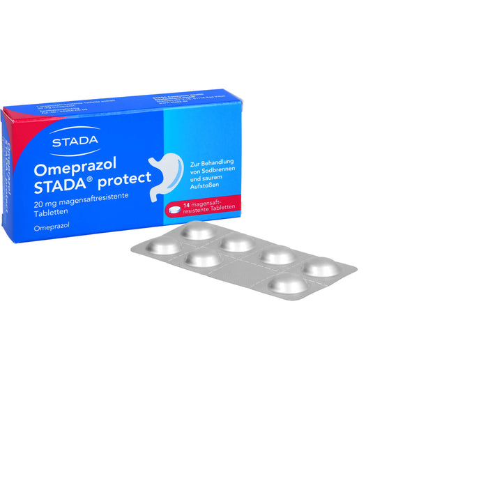 Omeprazol STADA protect 20 mg Tabletten bei Sodbrennen, 14 St. Tabletten