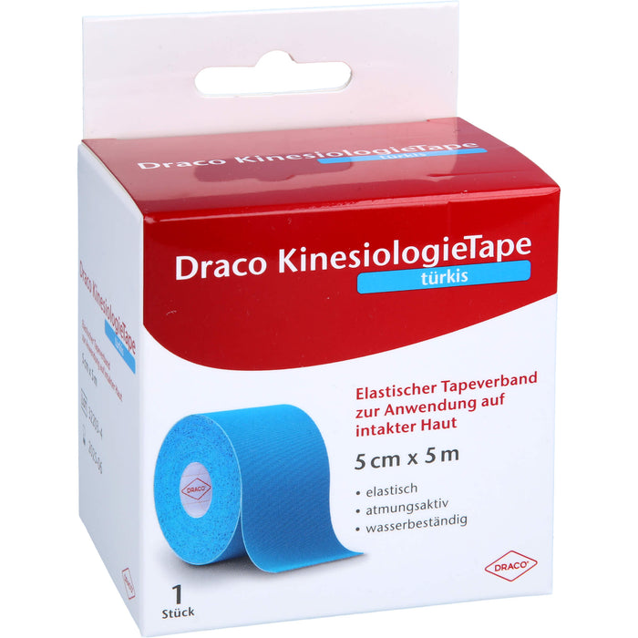 Draco KinesiologieTape 5 cm x 5 m türkis elastischer Tapeverband, 1 pcs. dressing