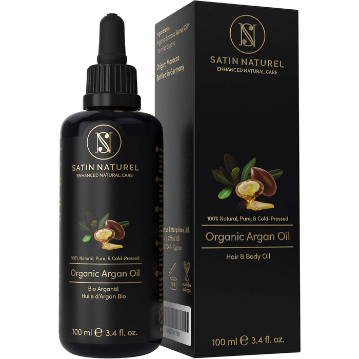 Satin Naturel BIO Arganöl Haare Kaltgepresst, 100 ml OEL