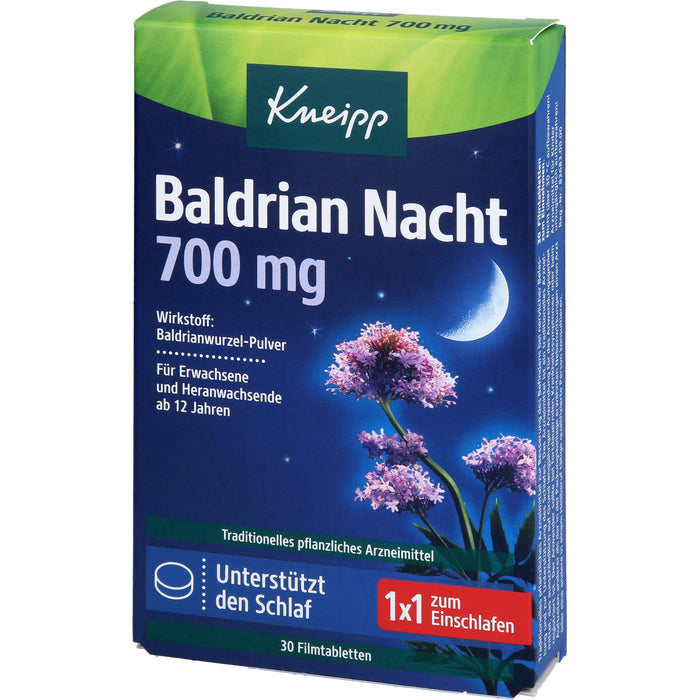 Kneipp Baldrian Nacht 700 mg Tabletten unterstützt den Schlaf, 30 pcs. Tablets