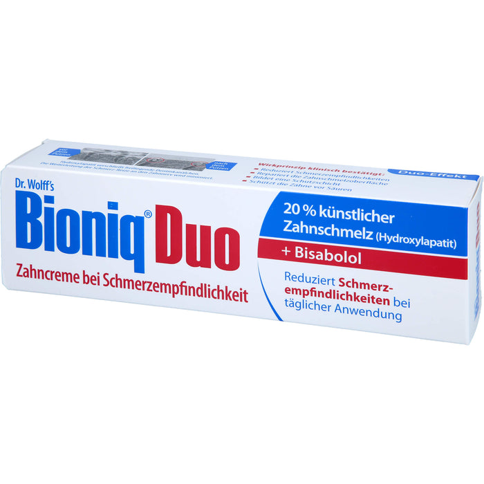 Bioniq Zahncreme Duo Schutz bei schmerzempfindlichen Zähnen, 75 ml Toothpaste