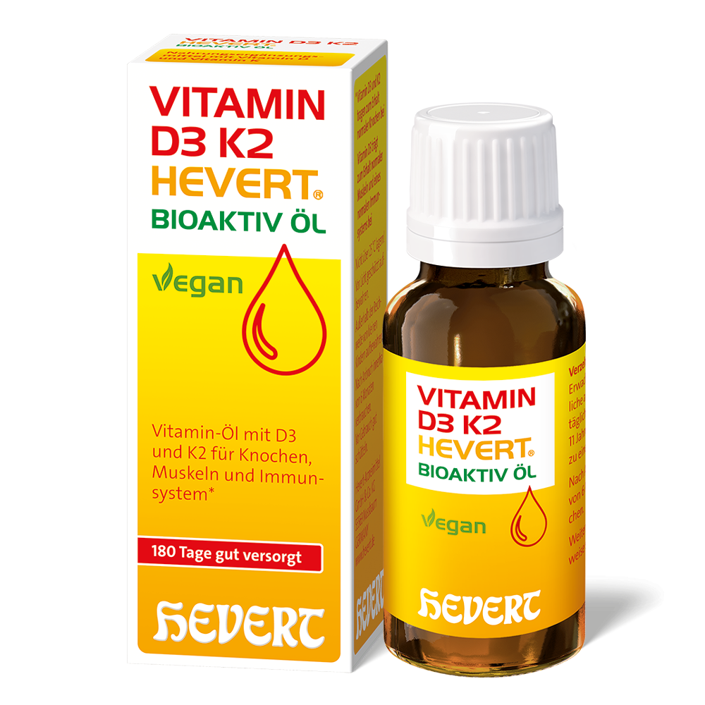 Vitamin D3 K2 Hevert Bioaktiv Öl, 20 ml Öl Hevert-Testen