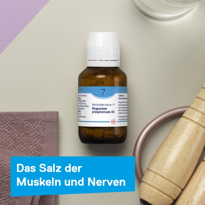 DHU Schüßler-Salz Nr. 7 Magnesium phosphoricum D12 – Das Mineralsalz der Muskeln und Nerven – das Original – umweltfreundlich im Arzneiglas, 200 St. Tabletten