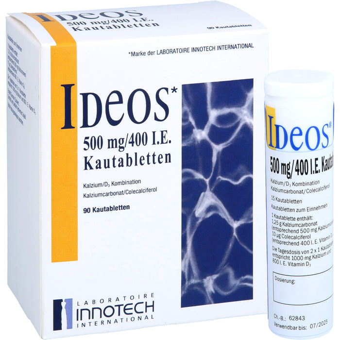 IDEOS 500 mg / 400 I.E. Kautabletten, 90 St. Tabletten