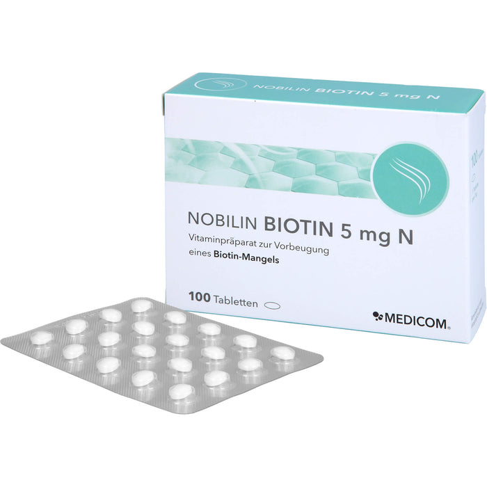 NOBILIN BIOTIN 5 mg Tabletten gegen Biotinmangel, 100 pcs. Tablets