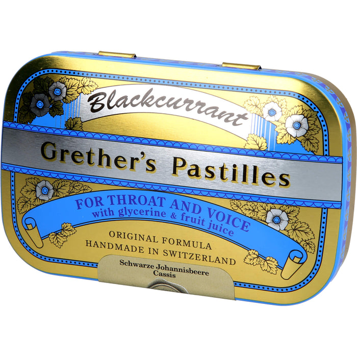 Grethers Blackcurrant Gold zuckerhaltige Pastillen, 60 g Pastilles