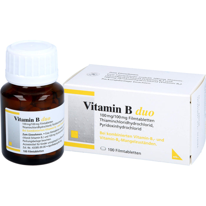 mibe Vitamin B duo Filmtabletten bei Mangel der Vitamine B1 und B6, 100 St. Tabletten