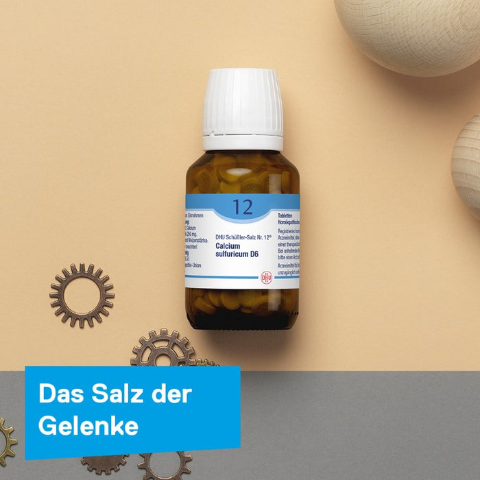 DHU Schüßler-Salz Nr. 12 Calcium sulfuricum D12 – Das Mineralsalz der Gelenke – das Original – umweltfreundlich im Arzneiglas, 200 St. Tabletten