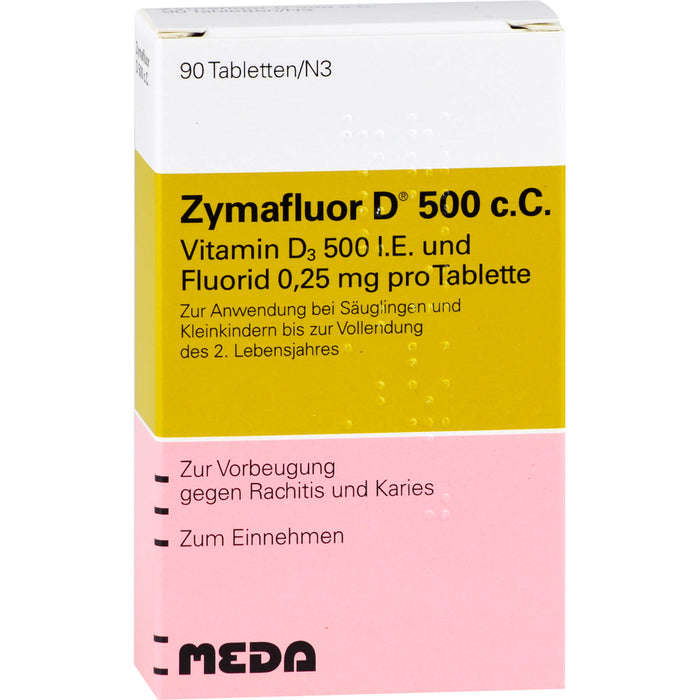 Zymafluor D 500 c.C. Tabletten zur Vorbeugung gegen Rachitis und Karies, 90 pc Tablettes