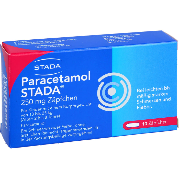 Paracetamol STADA 250 mg Zäpfchen, 10 pc Suppositoires