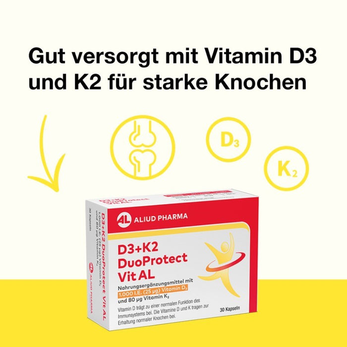 D3+K2 DuoProtect Vit AL 1000 I.E./80 ug Kapseln, 30 St. Kapseln