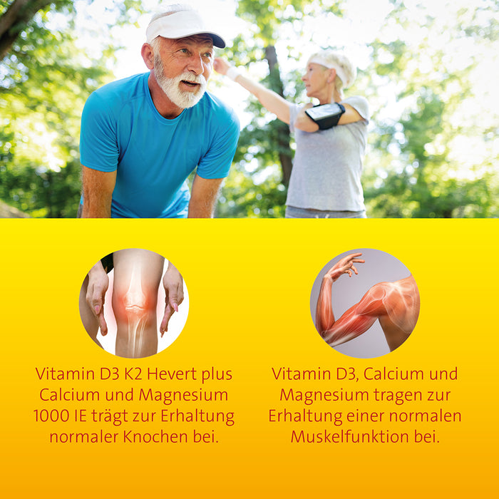 Vitamin D3 K2 Hevert plus Calcium und Magnesium 1000 IE Kapseln, 60 pc Capsules