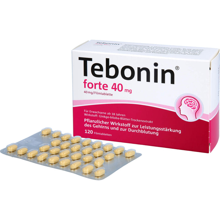 Tebonin forte 40 mg Filmtabletten zur Leistungsstärkung des Gehirns und zur Durchblutung, 120 pcs. Tablets