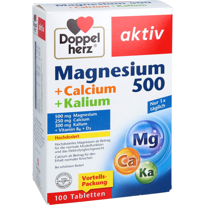 Doppelherz Magnesium 500 Calcium + Kalium, 100 St TAB