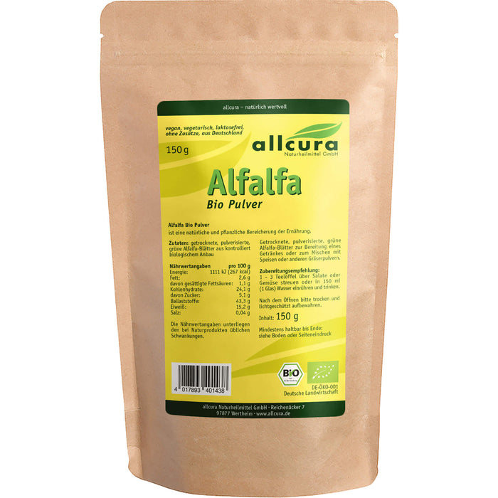 allcura Alfalfa-Pulver, 150 g Poudre