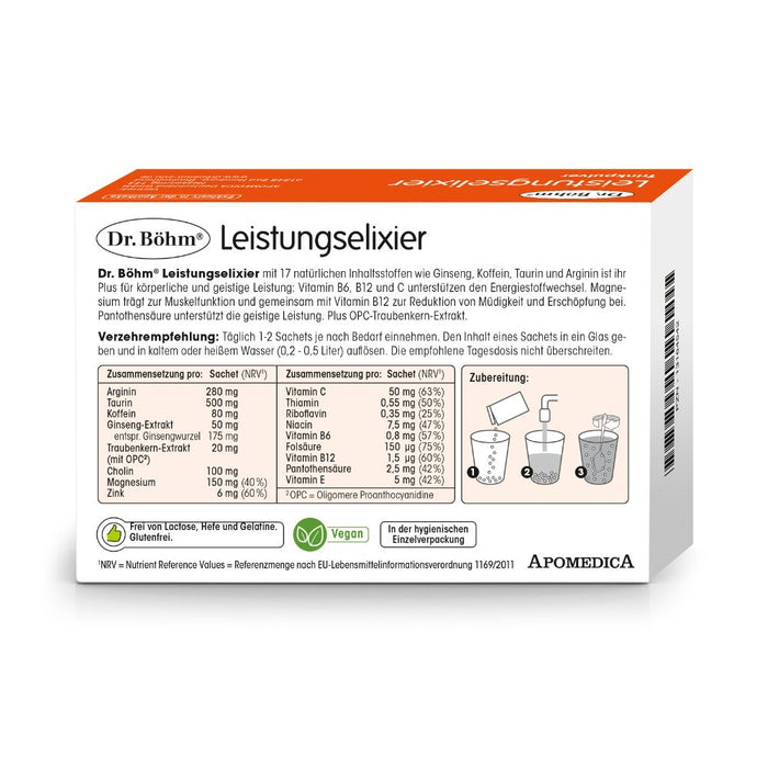 Dr Böhm Leistungselixier Brausegranulat, 14 pc Sachets